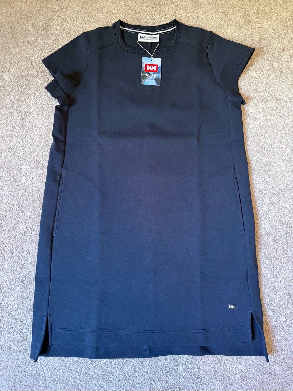 Helly Hansen Capri Navy T-Shirt Dress Women’s Size M Cotton Blend NWT - Picture 1 of 10